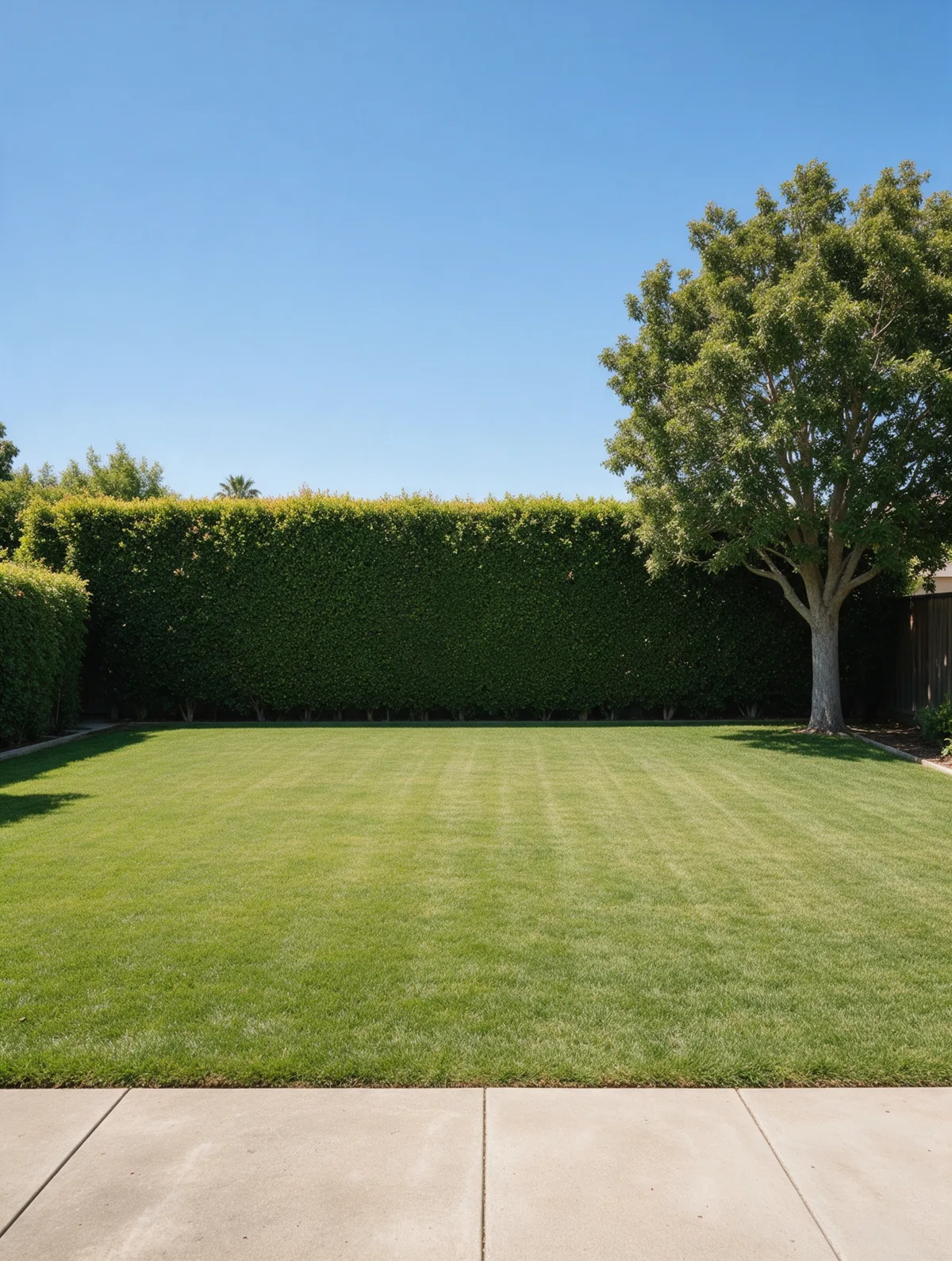The same garden, clear and tidy